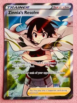 Zinnia's Resolve 203/203 Evolving Skies 2021 Pokemon Card | NM *Chip At Top Back - Image 1