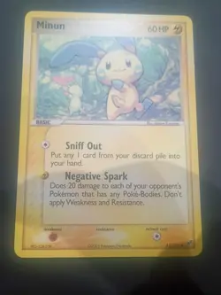 Pokemon TCG EX Deoxys Minun Card 41/107 Lp+/Nm- Condition - Image 1