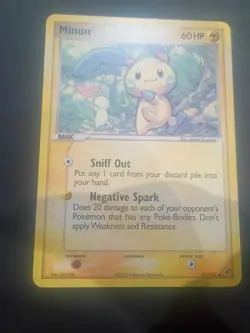 Pokemon TCG EX Deoxys Minun Card 41/107 Lp+/Nm- Condition - Image 2