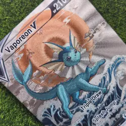 Vaporeon Pokemon TCG Custom Textured DIY Holo Foil Card Anime - Image 1