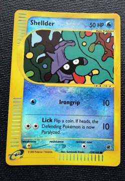 Shellder 129/165 Expedition Reverse Holo Pokemon Card E-Reader 2002 DMG - Image 1
