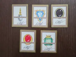 Dan Frazier MTG Hand Drawn Mox Pearl, Sapphire, Jet, Ruby and Emerald READ DESC! - Image 1