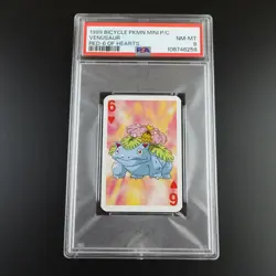 PSA 8 Venusaur 6 of Hearts Graded Pokemon Mini Bicycle Card - Image 1