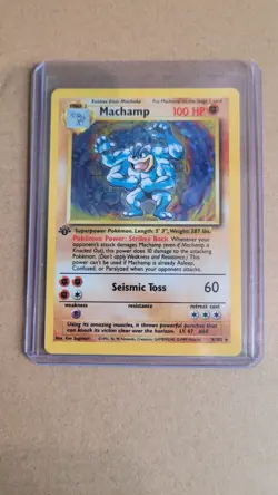 Pokemon TCG Machamp 1st Edition Base Set 8/102 Holo Unlimited Holo Rare - Image 1