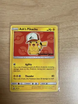 Pokemon TCG Ash's Pikachu SM109 Promo Card NM - Image 1