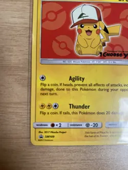 Pokemon TCG Ash's Pikachu SM109 Promo Card NM - Image 5