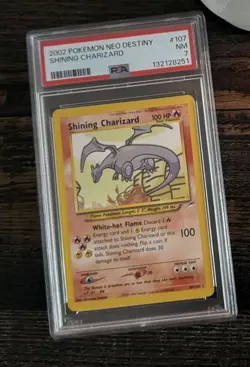 2002 Pokemon Neo Destiny Shining Charizard #107/105 PSA 7 - Image 1