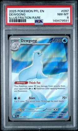 Dewgong 097/094 Illustration Rare Pfl En-phantasmal Flames Pokemon PSA 8 - Image 1