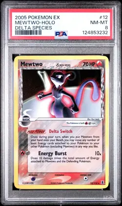 Pokemon Mewtwo EX Holo Delta Species PSA 8 12/113 📈📈📈 rare NEW CERT - Image 1