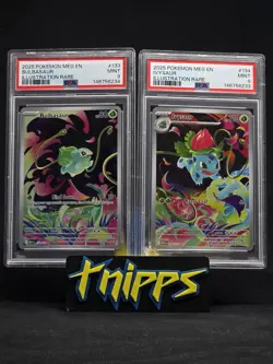 2025 Pokemon Mega Evolution Bulbasaur 133 + Ivysaur 134 *SEQUENTIAL PSA GRADES!* - Image 1