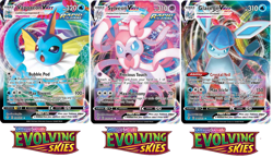 Pokemon Evolving Skies Lot [3] Sylveon, Vaporeon, Glaceon VMAX cards, NM - Image 1