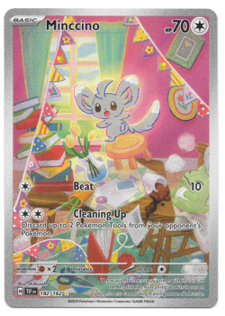 Minccino 182/162 Illustration Rare Pokemon Temporal Forces Full Art TCG NM - Image 1