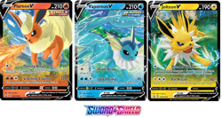 Lot of 3 Promo V Cards Pokemon Sword & Shield Vaporeon Jolteon Flareon NM - Image 1