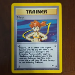 Misty 018/132 Gym Heroes Holo Rare Unlimited English Pokemon TCG Ken Sugimori - Image 1