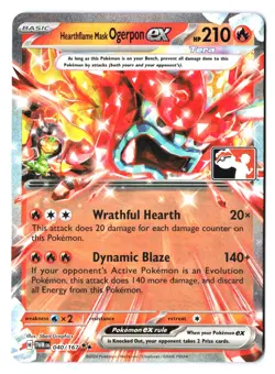Hearthflame Mask Ogerpon ex 040/167 - Pokemon Prize Pack Series Stamp Holo NM - Image 1
