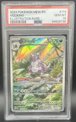 Pokemon TCG Nidoking 174/165 Scarlet & Violet 151 English Card IR PSA 10 - Image 1
