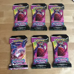 Pokemon TCG: Sword & Shield-Fusion Strike Sleeved Booster Pack (10 Cards) - 6 PK - Image 1