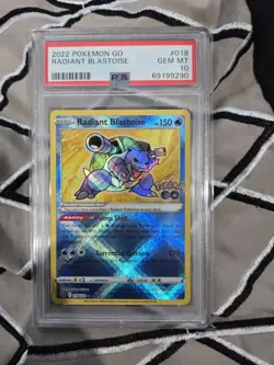 2022 Pokemon Sword & Shield GO 018 Radiant Blastoise PSA 10 145859306 - Image 1
