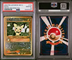 Pokemon TCG Pichu No. 172 PSA 10 Neo 2 Premium File Reverse Holo Promo Japanese - Image 3