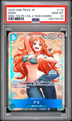 Nami PSA10 2025 One Piece Japanese Mini-Tin Pack Set Vol.2-Rokushiro #112 - Image 1