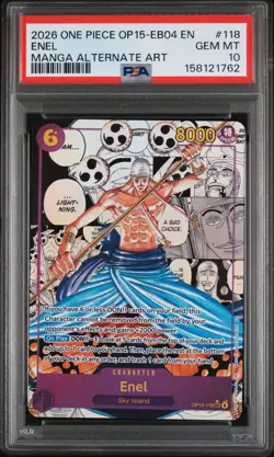 2026 ONE PIECE OP15-EB04-ADVENTURE ON KAMI'S ISLAND #118 ENEL PSA 10 - Image 1