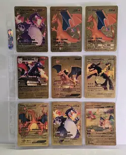 Pokemon Gold Foil Black Foil Fan Art 139 Different Card Lot Charizard Pikachu Lo - Image 2