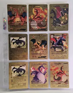 Pokemon Gold Foil Black Foil Fan Art 139 Different Card Lot Charizard Pikachu Lo - Image 3