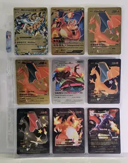 Pokemon Gold Foil Black Foil Fan Art 139 Different Card Lot Charizard Pikachu Lo - Image 4