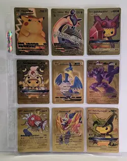 Pokemon Gold Foil Black Foil Fan Art 139 Different Card Lot Charizard Pikachu Lo - Image 5