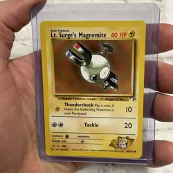 Pokemon Lt. Surge's Magnemite Gym Heroes Set Unlimited 80/132 WOTC LP+ Vtg Card - Image 1