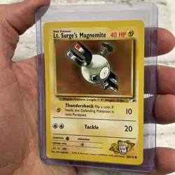 Pokemon Lt. Surge's Magnemite Gym Heroes Set Unlimited 80/132 WOTC LP+ Vtg Card - Image 2