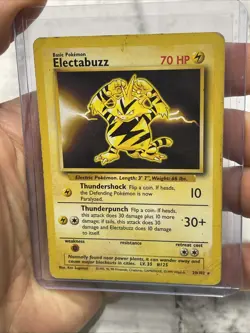 2000 Pokemon TCG Electabuzz 20/102 Base Set Non Holo Rare Card Vintage WOTC HP+ - Image 1