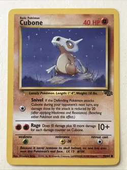 1999 Pokemon Jungle Set First Edition “Cubone” #50/64 Card - Image 1