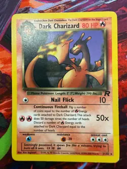Pokemon Dark Charizard TCG Non-Holo Rare Card 21/82 Moderately Played Unlimited - Image 1