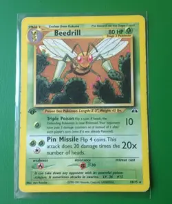 Pokemon Card - Beedrill - Neo Discovery - 1st Edition - Rare - 18/75 - MP - Image 1