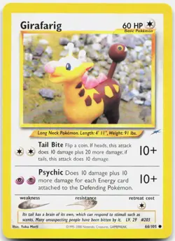 Pokemon TCG Girafarig Neo Destiny Common 066/105 Unlimited - Image 1