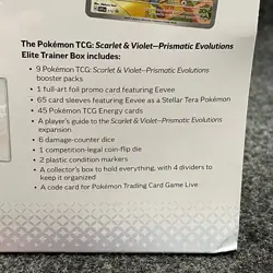 POKEMON Scarlet & Violet Prismatic Evolutions Elite Trainer Box, Sealed, Worn - Image 4