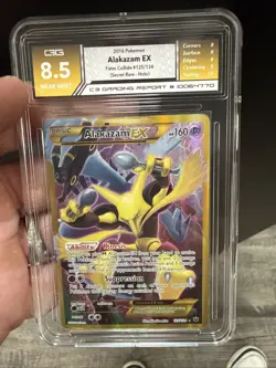 2016 POKEMON XY FATES COLLIDE SECRET #125 FULL ART/ALAKAZAM EX C3 8.5 NEAR MINT - Image 1