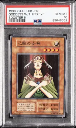 1999 YU-GI-OH! JAPANESE BOOSTER 6 GODDESS WITH THE THIRD EYE PSA 10 - Image 1