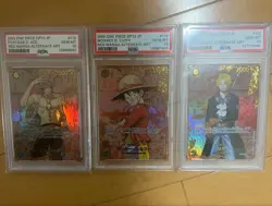 One Piece Card PSA10 Red Super Parallel Luffy Ace Sabo Red Comi Para Set of 3 Th - Image 1