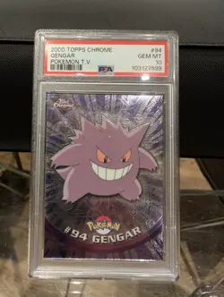 GENGAR Pokemon Card - 2000 Topps Chrome - #94 - Pokemon T.V. - PSA 10 - Image 1