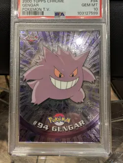 GENGAR Pokemon Card - 2000 Topps Chrome - #94 - Pokemon T.V. - PSA 10 - Image 3