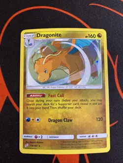 Pokemon TCG Dragonite Sun & Moon - Team Up 119/181 Holo Rare Cosmos Card - Image 1