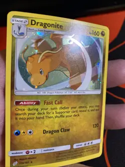 Pokemon TCG Dragonite Sun & Moon - Team Up 119/181 Holo Rare Cosmos Card - Image 2