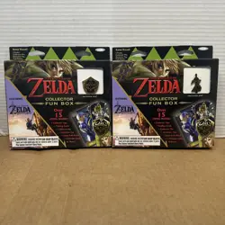 2X Legend of Zelda Collectors Fun Box Enterplay Trading Card Pin Tag Sticker B9 - Image 1