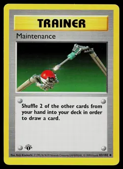 Pokemon Card - Maintenance Base Set Shadowless 83/102 1st Edition Uncommon - Image 1