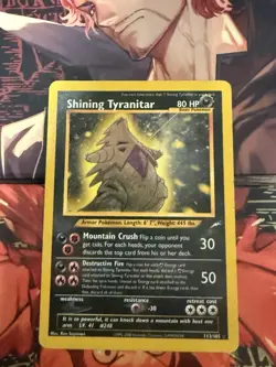 Pokemon TCG Shining Tyranitar Neo Destiny Holo Card 113/105 Unlimited MP - Image 1