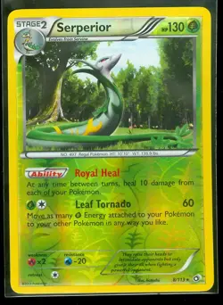 Pokemon SERPERIOR 8/113 Legendary Treasures - RARE Rev Holo - NEAR MINT - Image 1