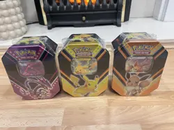 Pokemon V Powers Tin Set Pikachu, Eevee & Eternatus V - NEW SEALED - Image 2