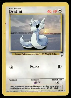 Dratini 38/130 Uncommon Base Set 2 Pokemon Near Mint - Image 1